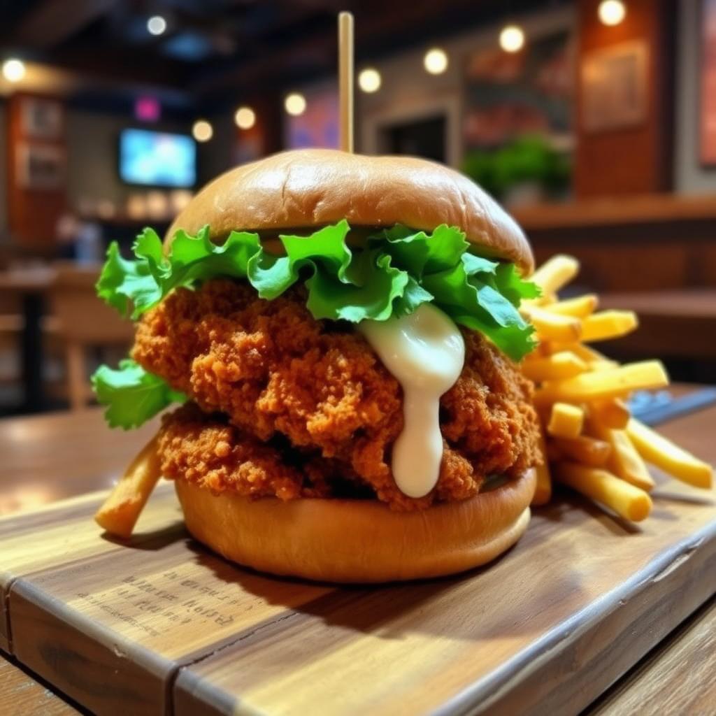 Chicken Burger me pomfrit