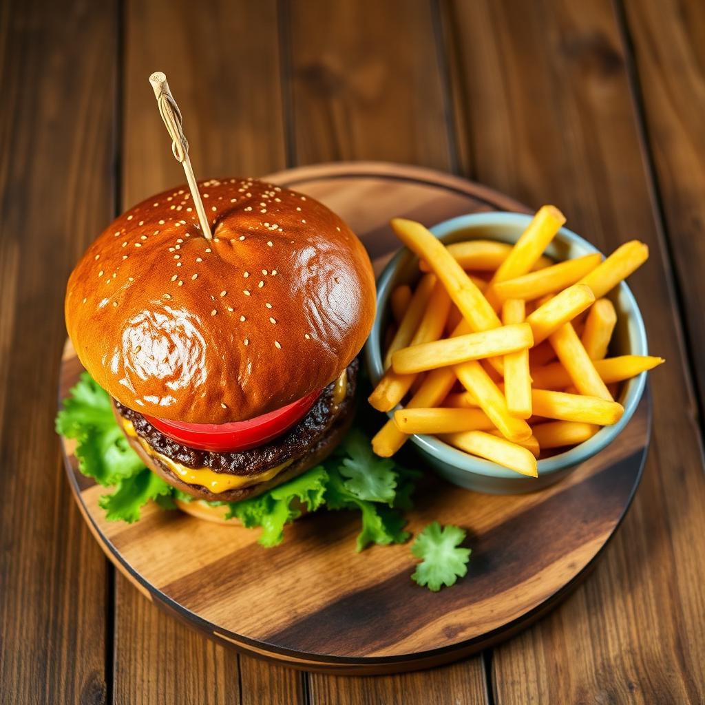 Hamburger me Pomfrit